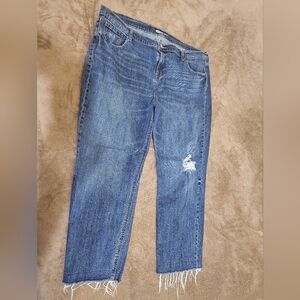 Old Navy Straight-Leg Distressed Blue Jeans
